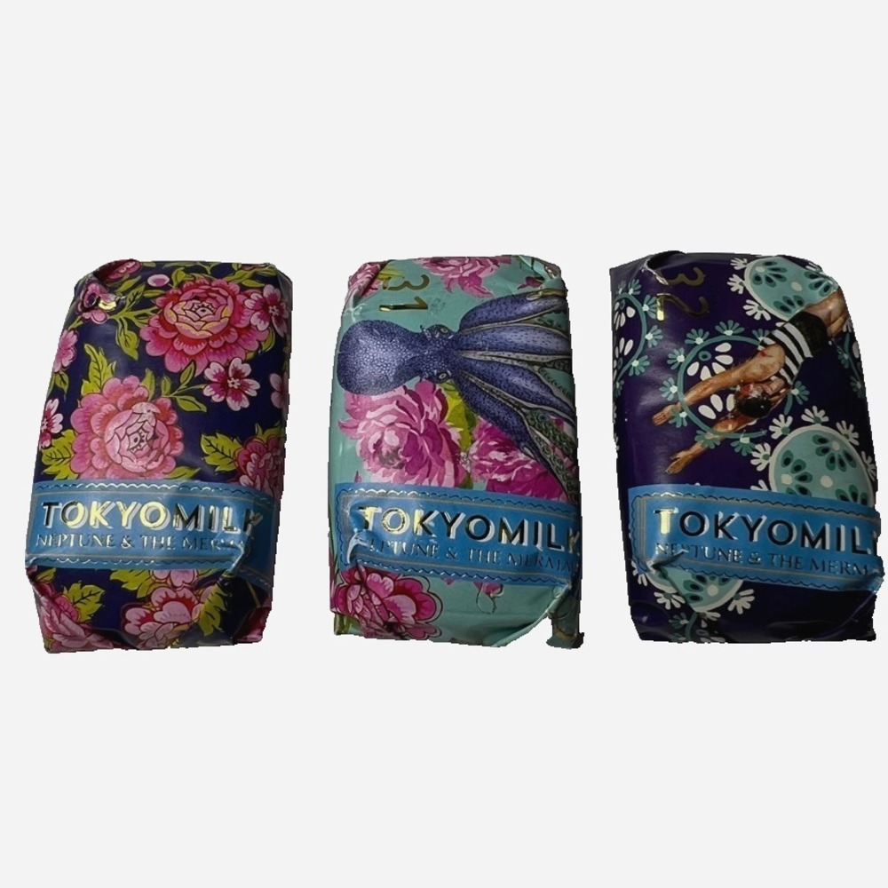 3‎ TokyoMilk Neptune and The Mermaid Lost Atlantis Mini Soap Collection 35g New